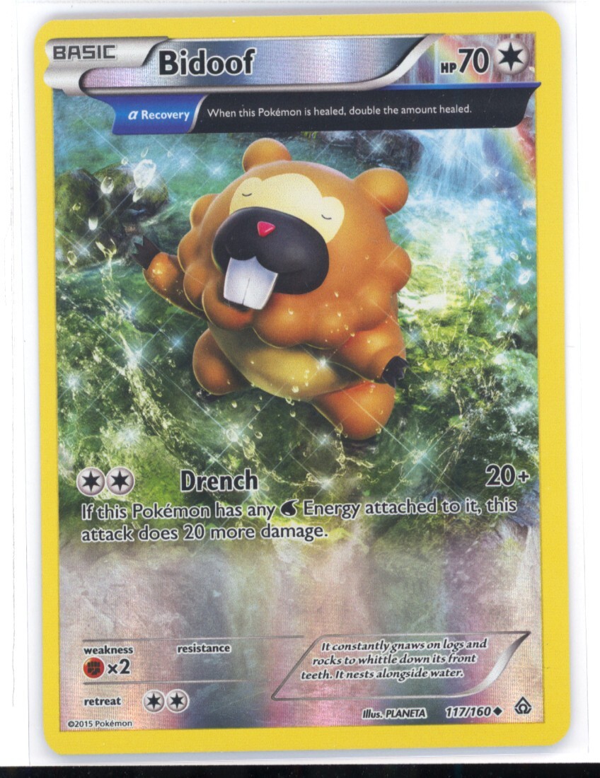 Bidoof 117/160 Primal Clash Reverse Holo Uncommon Pokémon TCG NM 0303#278