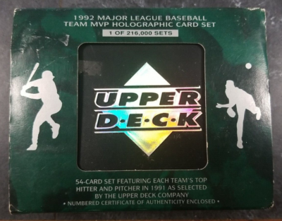 1992 UPPER DECK TEAM MVP HOLOGRAPHIC COMPLETE SET IN BOX W/COA