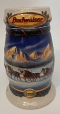 Budweiser Holiday Stein 2000 Holiday In The Mountains Anheuser-Busch Clydesdales