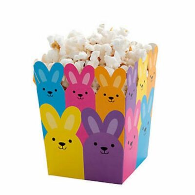 12er Pack - Helle Ostern Popcorn Boxen - Eiersuche Geschenk Party Box Gastgeschenke