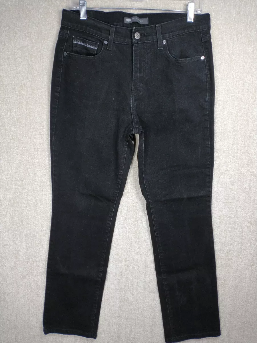 Levis 505 Straight Jeans Womens Sz 12M 31x32 actual 31x31 Black Stretch Denim