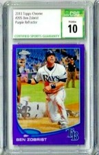 2013 Topps Chrome Ben Zobrist Purple Refractor CSG 10