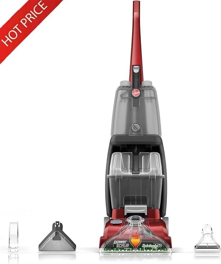 Hoover Power Scrub Spin 50 Deluxe Carpet Cleaner -Black/Red