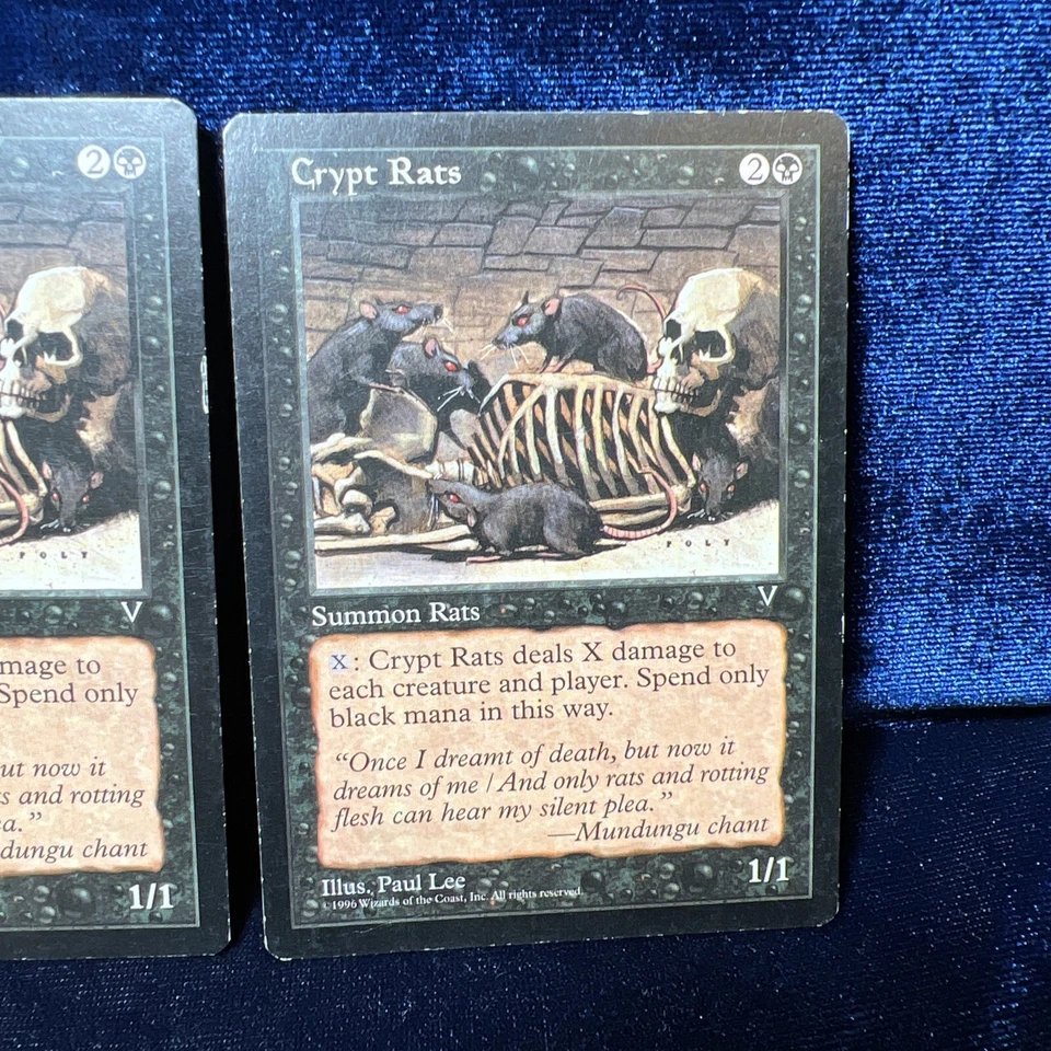 Crypt Rats Visions Mtg Magic The Gathering Card 2 - Image 2 of 4
