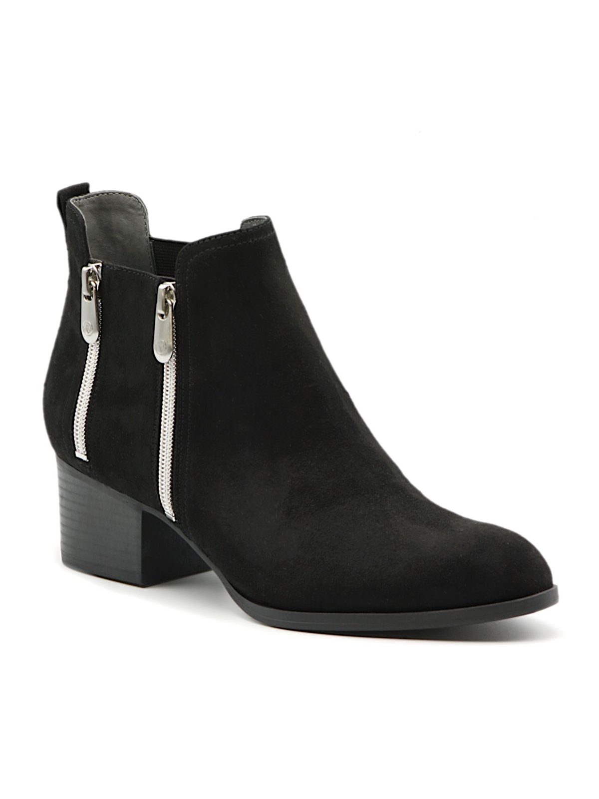 ADRIENNE VITTADINI Womens Black Zipper Ravi Almond Toe Block Heel Booties 9.5 M