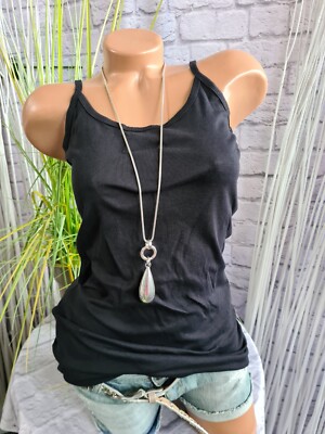 Flashlights Damen Shirt Top Tanktop schwarz Longtop (200)  NEU