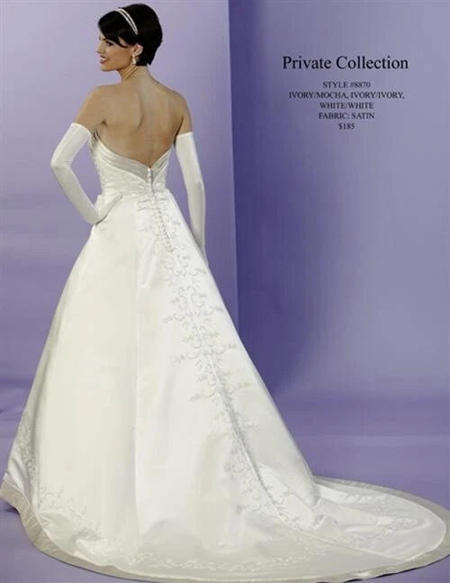 Vestido de novia sin tirantes cuello corazón con cuentas talla 14 nuevo sellado Foto 2 de 4