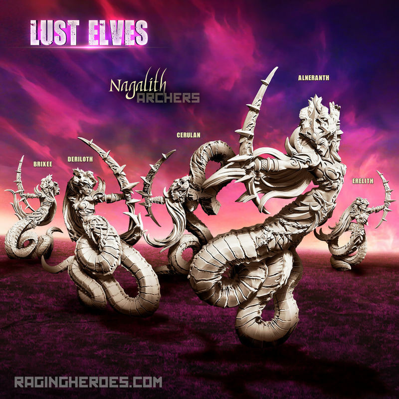 Неистовые Герои Похотливые Эльфы Лучники-Нагалиты Фантастические женщины-воительницы 28 мм 9090₽