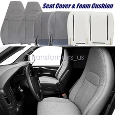For 2003-2014 Chevy Express 1500 Front Bottom & Top Seat Cover & Foam Cushion