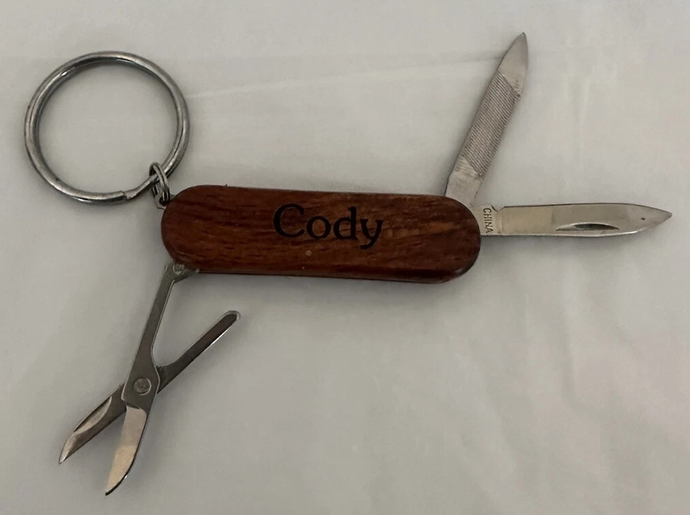 Multi-Tool Knife Scissor Filer With Key Ring Name Cody