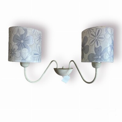 Ideal Lux Wand Riss AP2 Max 2x40W E14 Vanille Mit Lampenschirme Stoff