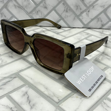 NWT West Loop Sunglasses 23 160 EMB NDE VL FWG Clear Brown Frames 100 UVA-UVB