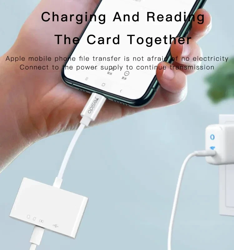 4 in 1 Memory Card Reader OTG Cable Adapter iPhone 8 Plus iPad 12 13 14 Pro Max - Image 4 of 4