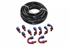 -6AN AN-6 Push Lock Fuel Hose Black 20FT + Push On Loc Fittings Kit