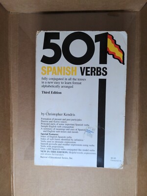 501 Spanish Verbs : Conjugation Guide by Christopher Kendris (1990, Trade...