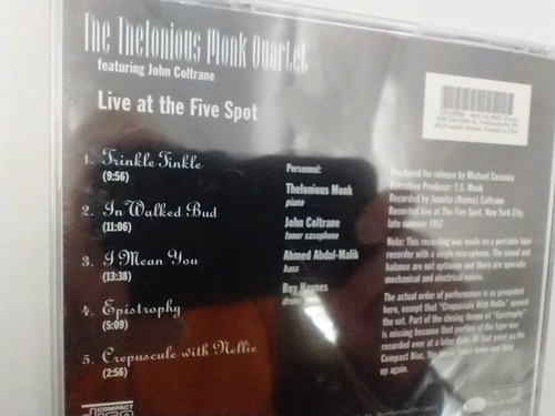 Thelonious Monk Quartet. John Coltrane Live$1 Ship Per Add'l CD Multi-Order! New - Picture 4 of 7