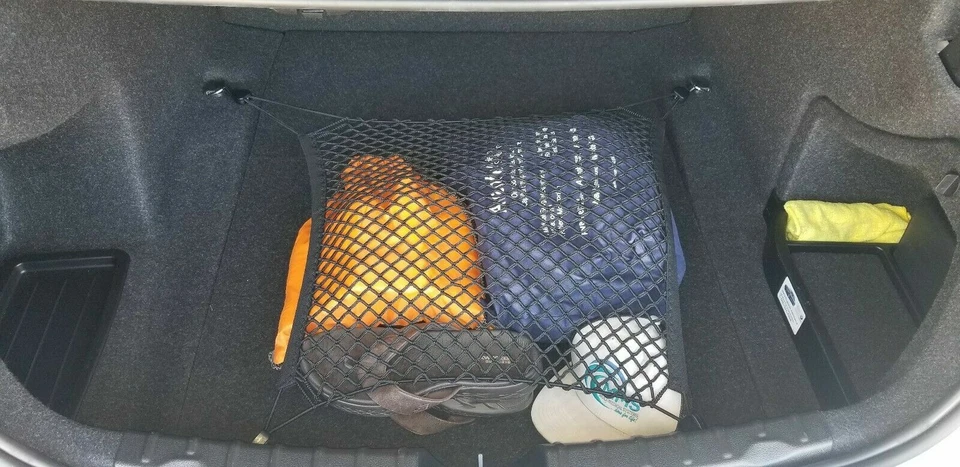 Red de carga de malla organizadora estilo piso maletero trasero para BMW Serie 3 2001-2024 Foto 3 de 4