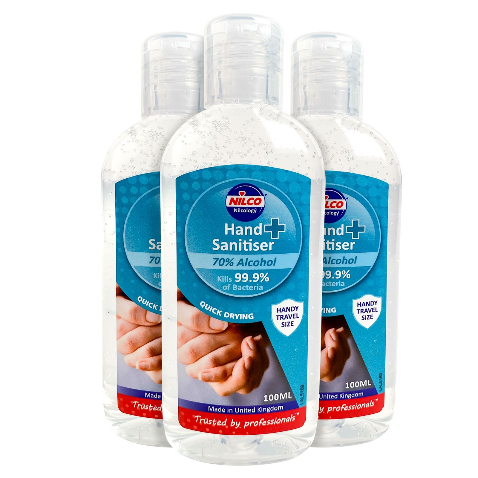 Nilco Hand Sanitiser Antibacterial Hand Sanitising Gel - 100ml Triple Pack