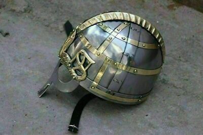 Guage Wikinger Helm Akzent Nase Messing Mittelalter Vendel Stahl Ritter Weihn...