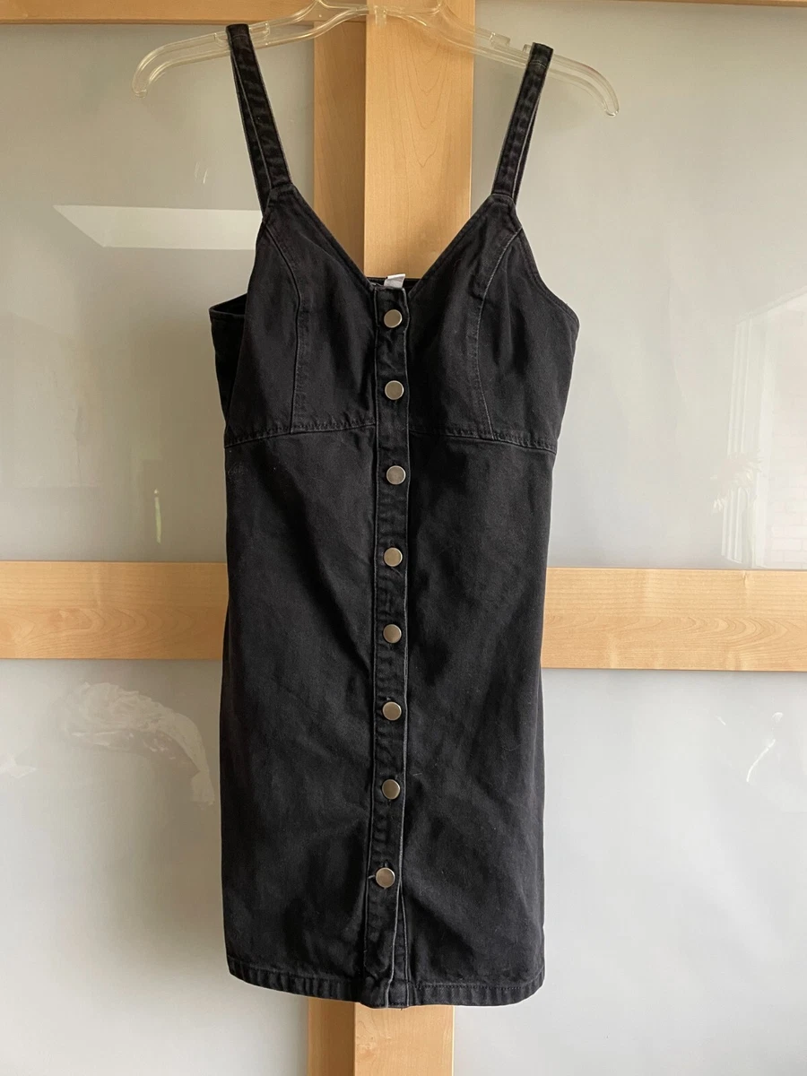 Topshop black denim dress cheap