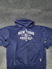 New York Yankees Hoodie Mens Large Blue MLB Baseball Majestic Therma Base
