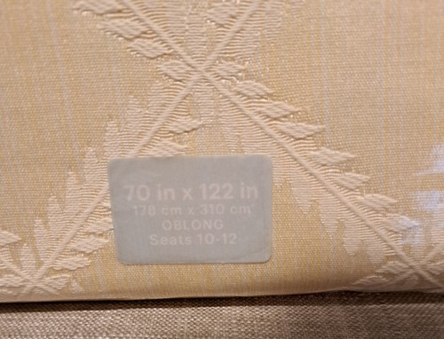 TOVAGLIA LENOX FOGLIA DI ALLORO~70X122 OBLUNGA~AVORIO~NUOVA - Foto 2 di 5