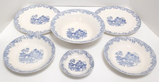 6 Pc BLUE WILLOW 9-in Plates 8-in Bowls 9.5-in Serving Bowl 5-in Dessert Bowl