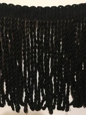 8" Bullion Fringe Trim Black 1YD 25" or 61" #1
