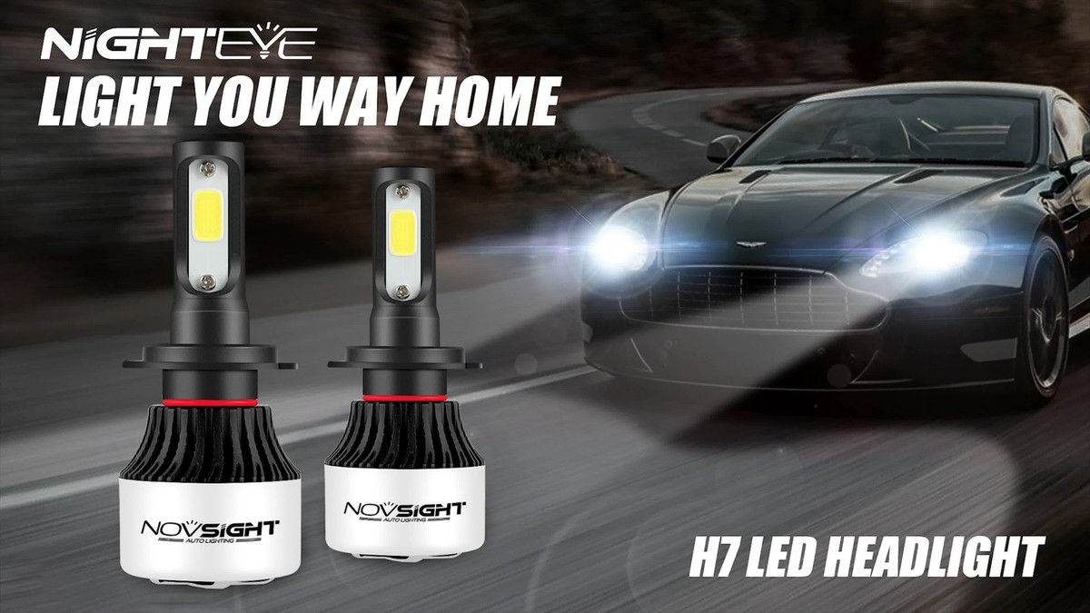 NIGHTEYE H7 LED Headlight Bulbs – 42,000LM 200W 6500K White Light, Fan Cooling, Pack Of 2
