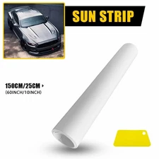 Universal Windshield Banner Matte White Vinyl Decal Sun Strip 60"x10" K