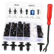 100PCS Car Bumper Push Retainer Clips  Nylon Fasteners Rivet Kit, 6 Sizes Car