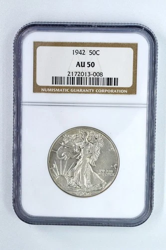 1942 50c NGC AU50 Walking Liberty Half Dollar 50c Silver