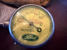 Antique 1928 Ford Model A Tire Gauge W Original Suede Pouch-495063-us Gauge Co