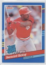 1991 Donruss Rated Rookie Bernard Gilkey (4 Patterns on Card Right) #30 0a1. rookie card picture