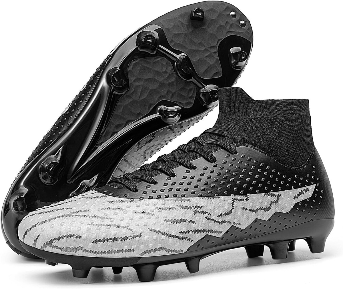 Faux Leather High-Top Soccer Cleats with Lace-Up Closure TROFEO+ BLACKOUT main image 4