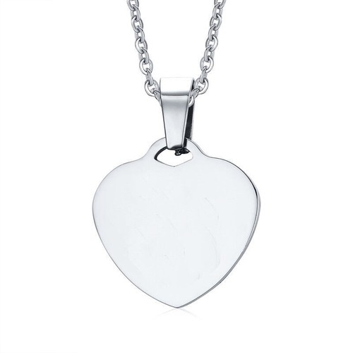 DIY Custom Engraving Medical Alert ID Necklace Pendant Chain Women Men Heart Tag - Picture 18 of 19