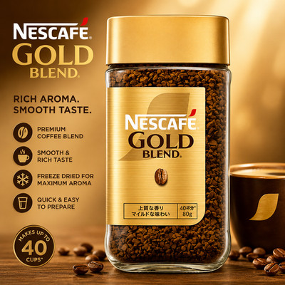 Nescafe Gold Blend Instant Coffee Classic 80g   Smooth Rich Premium Freeze Dried