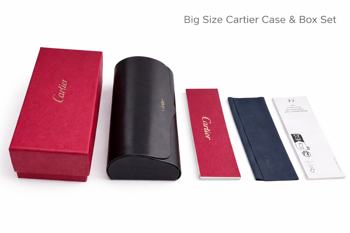Authentic Cartier Glasses Case & Box Set w/ Cloth & Certificate