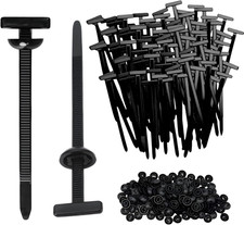 100PCS Nylon Universal Cable Tie Buckles, UV Resistant Automotive Zipper Clips,