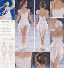 Girl's ice figure skating competition dress Gymnastics costume Dress blue