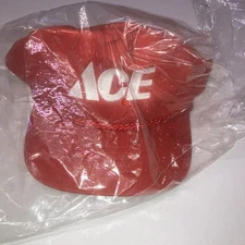Vintage Ace Hardware Trucker Cotton Twill Rope Cap Snapback Red and White NEW