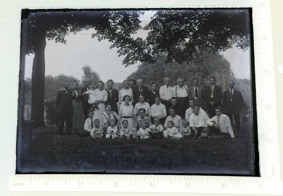 Antiguo lote de placa seca negativa de vidrio; 9 ct., 1800 / principios de 1900, lg. 5" x 7" Foto 3 de 4