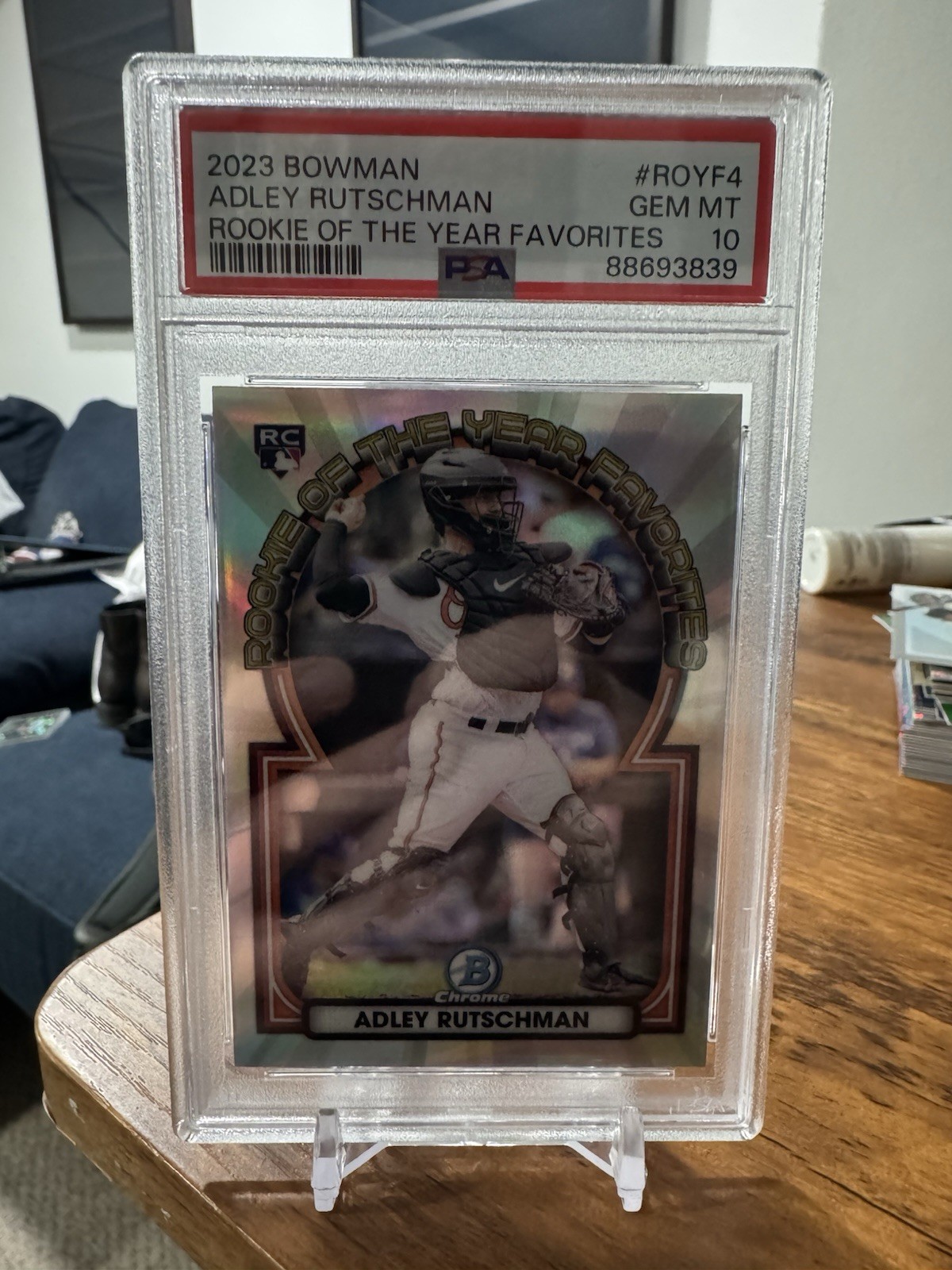 ADLEY RUTSCHMAN 2023 Bowman Chrome Rookie Of The Year Favorites Card PSA 10 RC