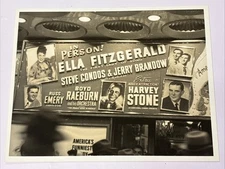 ELLA FITZGERALD IN PERSON ANNOUNCEMENT WITH STEVE CONDOS AND OTHERS PHOTO~8X10
