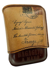 - PISA - Porta Sigari Ammezzati in Vera Pelle Conciata Al Vegetale Con Immagine 