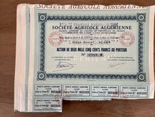 Lot De 18 Actions Société Agricole Algérienne (ALGER ALGERIE)