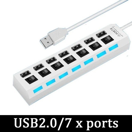 USB 3.0 Netzteil Hub 4/7Port Splitter mit Switch & 30CM Kabel Dockstation - Bild 12 von 12