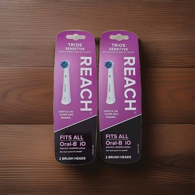 4 BRUSH HEADS- Reach Trios Sensitive Soft Bristle Brush Heads for Oral- 2 PACK