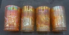 THREE  BEAUTIFUL VINTAGE CARNIVAL  IMPERIAL 474 MARIGOLD TUMBLERS “NICE SET”