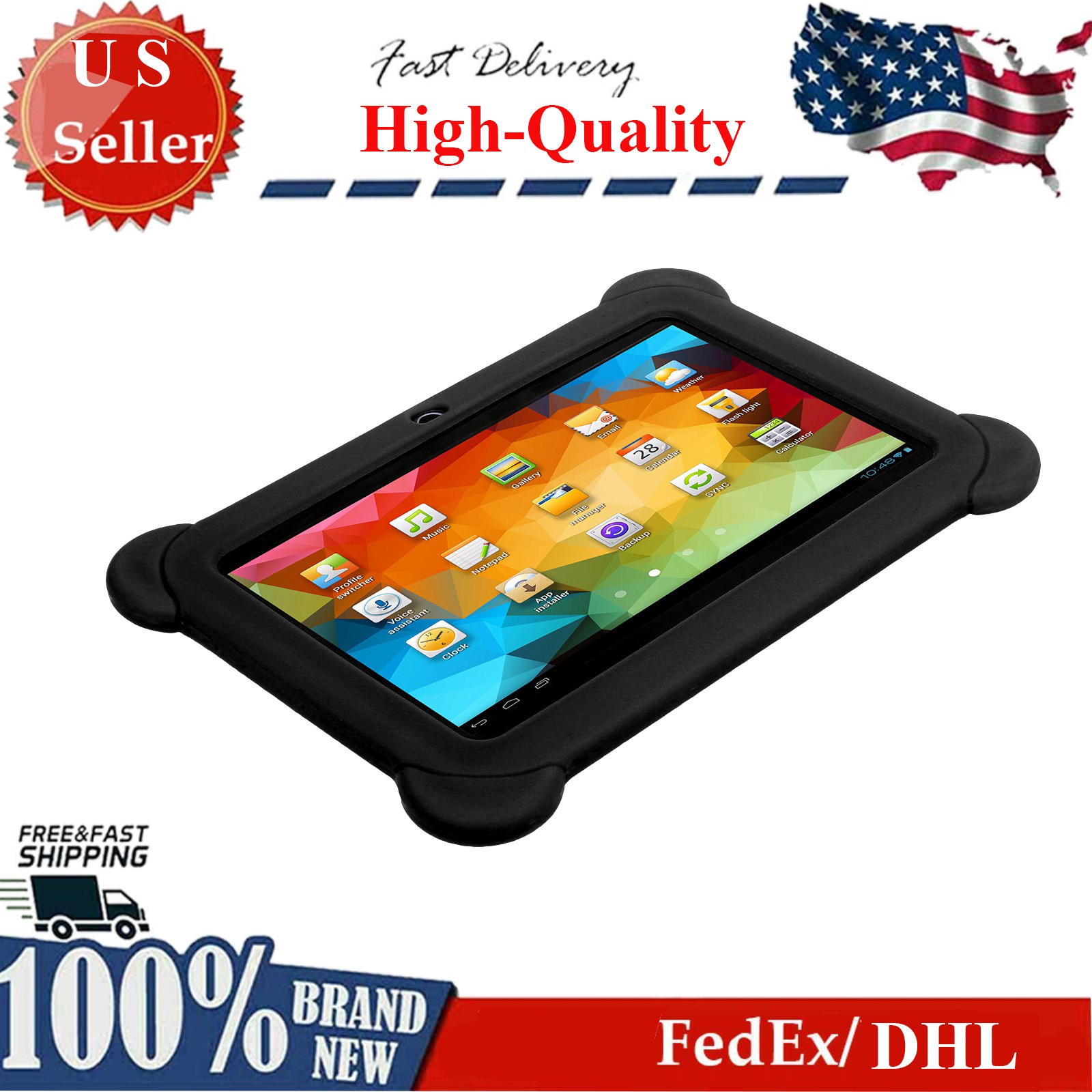 Case for 7 inch Tablet, Kids Soft Silicone Adjustable Stand 